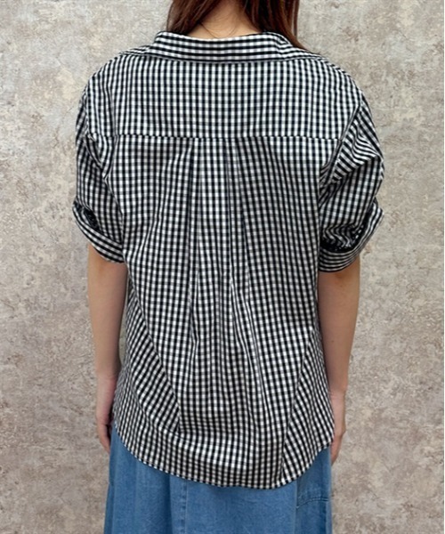 axes femme（アクシーズファム）の「花刺繍入スキッパーシャツ（シャツ/ブラウス・レディース・ホワイト/ブラック/ブルー・FREE）」の20枚目の写真