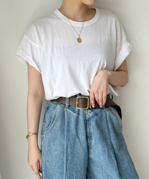 plage（プラージュ）の「THE GREAT./ザ グレイト THE BOXY CREW Tシャツ（Tシャツ/カットソー・レディース・ライトパープル/ホワイト・FREE）」の2枚目の写真