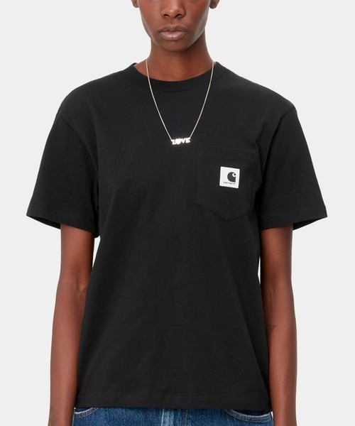 Carhartt WIP(カーハートダブリューアイピー)の「Carhartt WIP/カーハートダブリューアイピー 半袖Tシャツ ポケット MUJI I032215(Tシャツ/カットソー・レディース・ホワイト/ブラック/ライトブルー・S/M)」の1枚目の写真