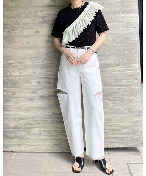 She's Closet（シーズクローゼット）の「ボリュームラメシアー付けフリル/つけ襟/ビスチェ【マルチウェイ】（付け襟・レディース・ホワイト/ブラック/アイボリー/サンドベージュ/ホワイト系その他/ブラック×シルバー/ブラック×ゴールド・FREE）」の20枚目の写真