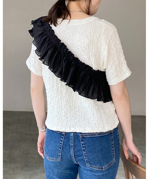 She's Closet（シーズクローゼット）の「ボリュームラメシアー付けフリル/つけ襟/ビスチェ【マルチウェイ】（付け襟・レディース・ホワイト/ブラック/アイボリー/サンドベージュ/ホワイト系その他/ブラック×シルバー/ブラック×ゴールド・FREE）」の22枚目の写真