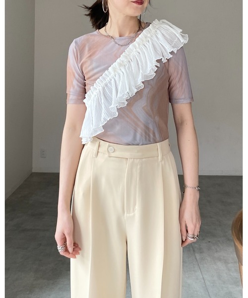 She's Closet（シーズクローゼット）の「ボリュームラメシアー付けフリル/つけ襟/ビスチェ【マルチウェイ】（付け襟・レディース・ホワイト/ブラック/アイボリー/サンドベージュ/ホワイト系その他/ブラック×シルバー/ブラック×ゴールド・FREE）」の13枚目の写真