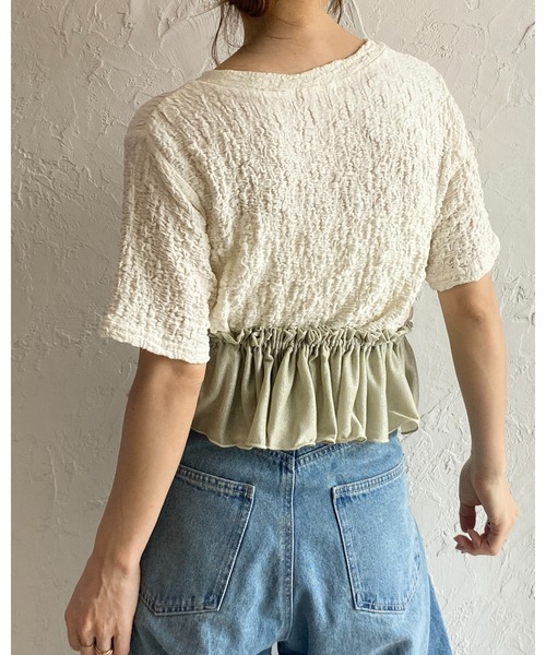 She's Closet（シーズクローゼット）の「ボリュームラメシアー付けフリル/つけ襟/ビスチェ【マルチウェイ】（付け襟・レディース・ホワイト/ブラック/アイボリー/サンドベージュ/ホワイト系その他/ブラック×シルバー/ブラック×ゴールド・FREE）」の16枚目の写真