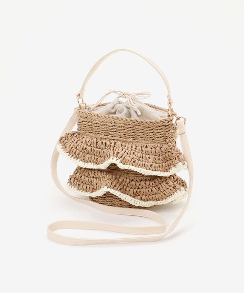 MAJESTIC LEGON（マジェスティックレゴン）の「フリルペーパーバッグ（ハンドバッグ・レディース・ベージュ/アイボリー・FREE）」の11枚目の写真