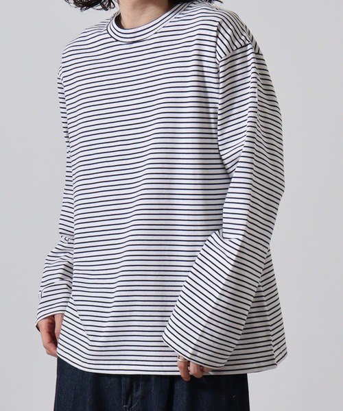 MONT KEMMEL YARN DYED 30/2 PLATING JERSRY BLIND BORDER L/S TEE（Tシャツ/カットソー）｜MONT KEMMEL（モンケメル）