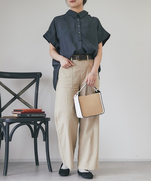 un dix cors(アンディコール)の「ドルマンシャツ(シャツ/ブラウス・レディース・チャコールグレー/オフホワイト/ブルー・FREE)」の18枚目の写真