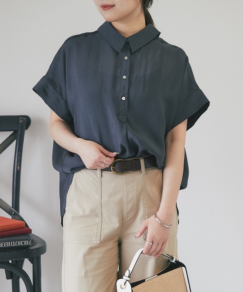 un dix cors(アンディコール)の「ドルマンシャツ(シャツ/ブラウス・レディース・チャコールグレー/オフホワイト/ブルー・FREE)」の21枚目の写真