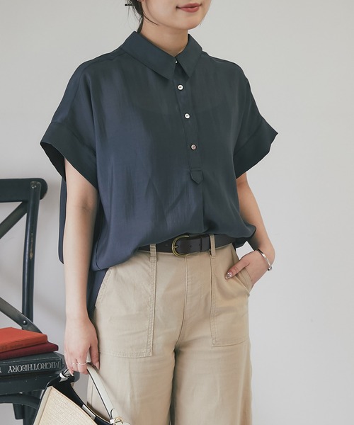 un dix cors(アンディコール)の「ドルマンシャツ(シャツ/ブラウス・レディース・チャコールグレー/オフホワイト/ブルー・FREE)」の22枚目の写真