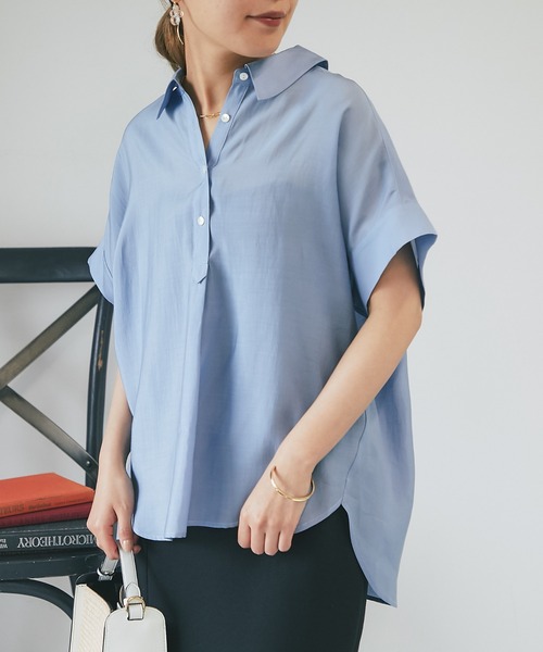 un dix cors(アンディコール)の「ドルマンシャツ(シャツ/ブラウス・レディース・チャコールグレー/オフホワイト/ブルー・FREE)」の7枚目の写真