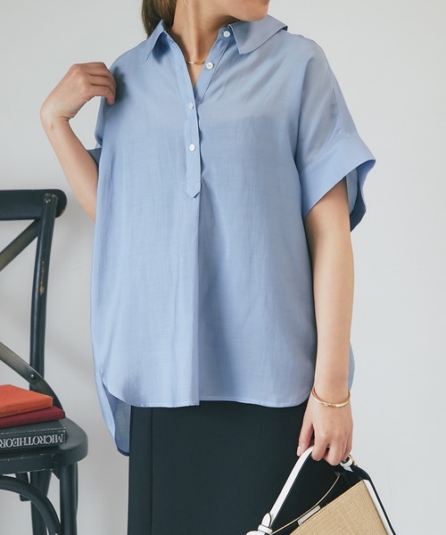 un dix cors(アンディコール)の「ドルマンシャツ(シャツ/ブラウス・レディース・チャコールグレー/オフホワイト/ブルー・FREE)」の4枚目の写真