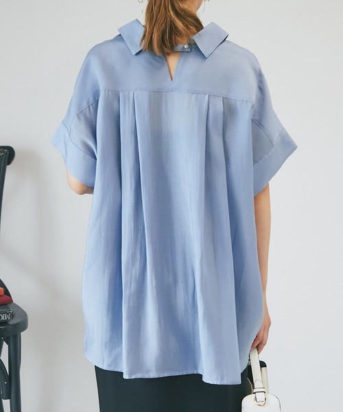 un dix cors(アンディコール)の「ドルマンシャツ(シャツ/ブラウス・レディース・チャコールグレー/オフホワイト/ブルー・FREE)」の6枚目の写真