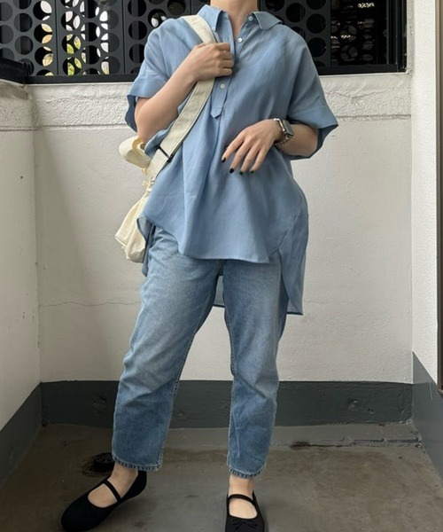 un dix cors(アンディコール)の「ドルマンシャツ(シャツ/ブラウス・レディース・チャコールグレー/オフホワイト/ブルー・FREE)」の8枚目の写真