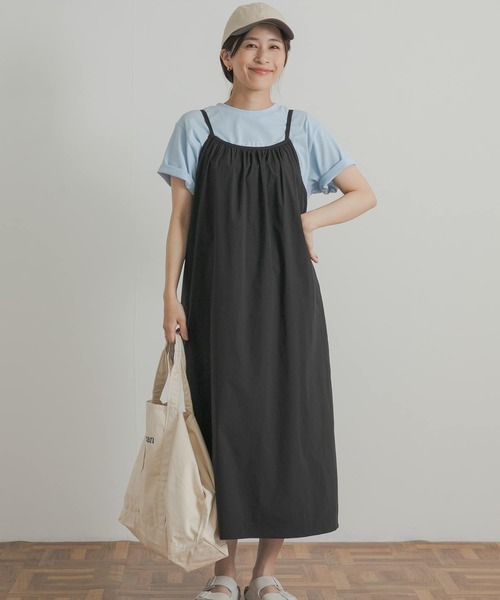 URBAN RESEARCH DOORS ブラックキャミワンピース URBAN RESEARCH DOORS ワンピース ストレートキャミワンピース