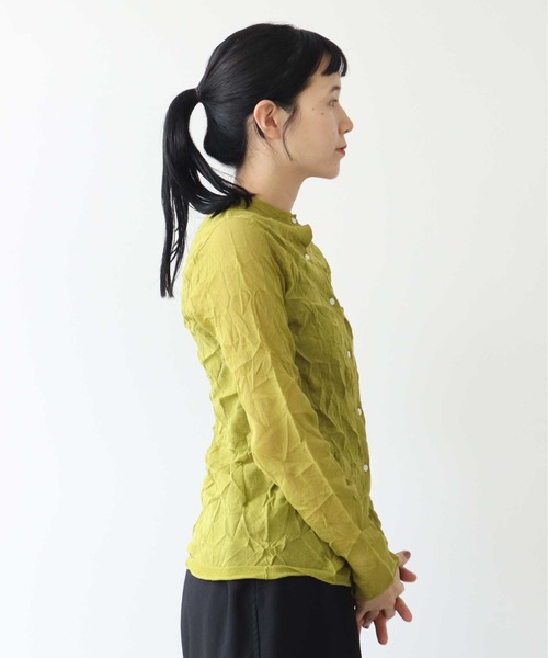 yuni(ユニ )の「コットンポリエステル キャッチワッシャー カーディガン 1701KN015242(カーディガン/ボレロ・レディース・グリーン/イエロー/ブラック・FREE)」の12枚目の写真