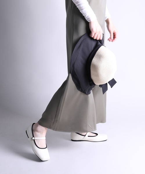 shoes365(シューズスリーシックスファイヴ)の「【shoes365】スクエアトゥのバックル付きパンプス(パンプス・レディース・ブラック/オフホワイト・23.0cm/23.5cm/24.0cm/24.5cm/25.0cm/22.5cm)」の12枚目の写真