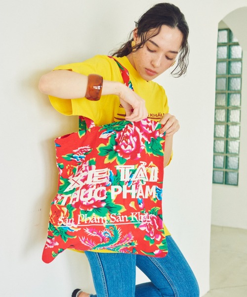 THEATRE PRODUCTS（シアタープロダクツ）の「フラワープリントトートバッグ（トートバッグ・レディース・グリーン/ブルー/レッド・FREE）」の4枚目の写真