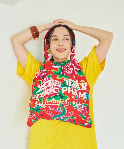 THEATRE PRODUCTS（シアタープロダクツ）の「フラワープリントトートバッグ（トートバッグ・レディース・グリーン/ブルー/レッド・FREE）」の7枚目の写真