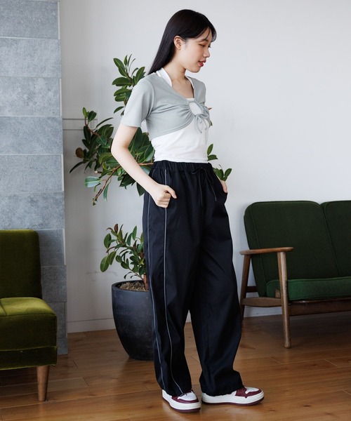 3.3 Field Trip (3.3フィールドトリップ)の「3.3 Field Trip/キャミツキハンソデカーデ(カーディガン/ボレロ・レディース・ピンク/グレー/ブラック・FREE)」の11枚目の写真