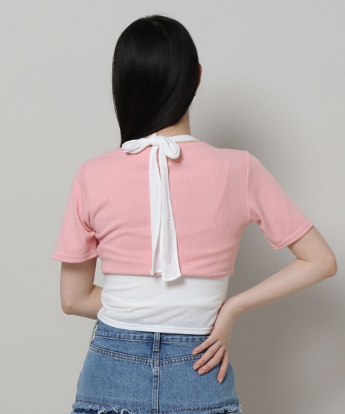 3.3 Field Trip (3.3フィールドトリップ)の「3.3 Field Trip/キャミツキハンソデカーデ(カーディガン/ボレロ・レディース・ピンク/グレー/ブラック・FREE)」の19枚目の写真