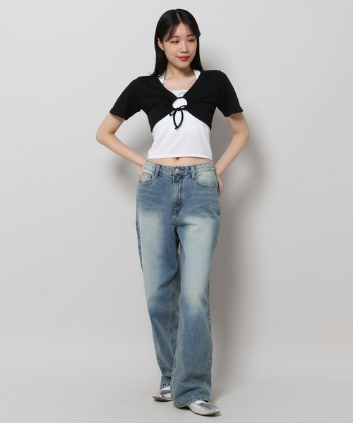 3.3 Field Trip (3.3フィールドトリップ)の「3.3 Field Trip/キャミツキハンソデカーデ(カーディガン/ボレロ・レディース・ピンク/グレー/ブラック・FREE)」の22枚目の写真