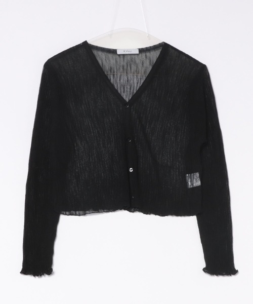 B'day（ビーデイ）の「【 B'day / ビーデー 】UVカットショート丈 シアーカーディガン（カーディガン/ボレロ・レディース・ホワイト/グリーン/ピンク/イエロー/ブラック・FREE）」の9枚目の写真