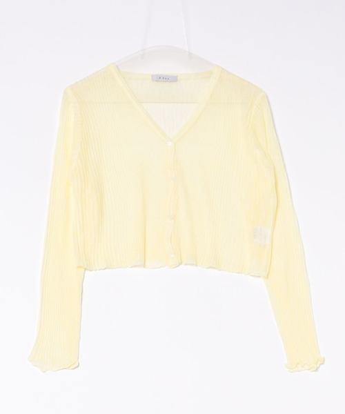 B'day（ビーデイ）の「【 B'day / ビーデー 】UVカットショート丈 シアーカーディガン（カーディガン/ボレロ・レディース・ホワイト/グリーン/ピンク/イエロー/ブラック・FREE）」の10枚目の写真