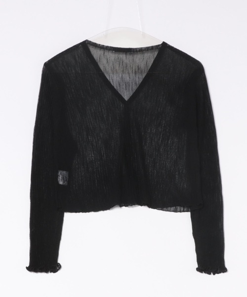 B'day（ビーデイ）の「【 B'day / ビーデー 】UVカットショート丈 シアーカーディガン（カーディガン/ボレロ・レディース・ホワイト/グリーン/ピンク/イエロー/ブラック・FREE）」の12枚目の写真