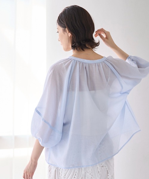 meilmada(メイルマダ)の「シアーランタンスリーブブラウス(シャツ/ブラウス・レディース・ラベンダー/ネイビー/オフホワイト/サックスブルー・MEDIUM)」の20枚目の写真