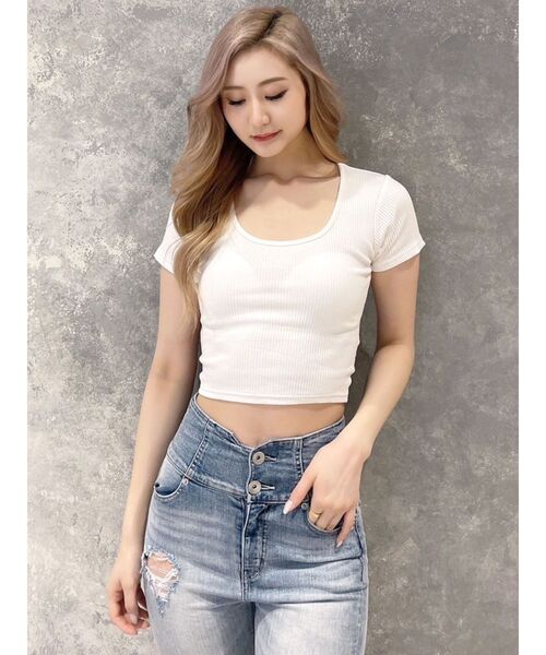 GYDA(ジェイダ)の「レオパードバックリボントップス(Tシャツ/カットソー・レディース・ブラック/オフホワイト・FREE)」の11枚目の写真