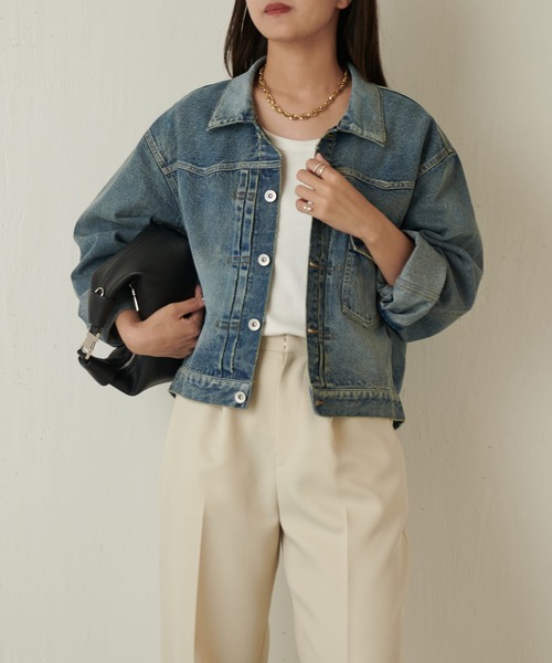 Lui's（ルイス）の「リブロンT（Tシャツ/カットソー・レディース・オフホワイト/ブラック/チャコールグレー・FREE）」の8枚目の写真