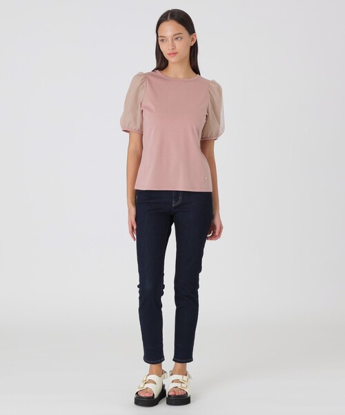 BLUE LABEL CRESTBRIDGE(ブルーレーベルクレストブリッジ)の「【一部店舗限定】コットンスムースジャージートップス(Tシャツ/カットソー・レディース・ダークネイビー/ピンク系その他3/オフホワイト/ブラック・38)」の20枚目の写真