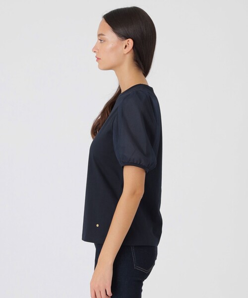 BLUE LABEL CRESTBRIDGE(ブルーレーベルクレストブリッジ)の「【一部店舗限定】コットンスムースジャージートップス(Tシャツ/カットソー・レディース・ダークネイビー/ピンク系その他3/オフホワイト/ブラック・38)」の14枚目の写真