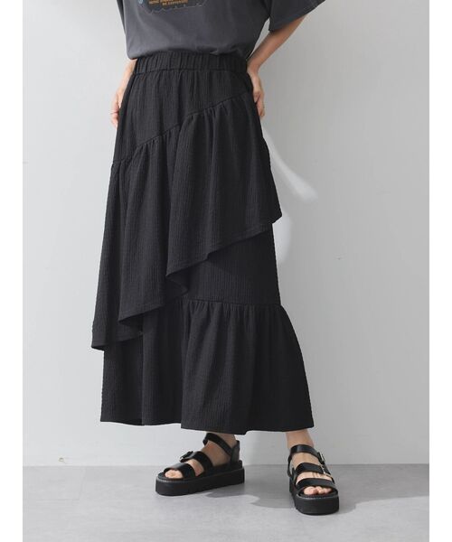 earth music&ecology(アースミュージックアンドエコロジー)の「カットティアードスカート(スカート・レディース・ブラック/ラベンダー/アイボリー・FREE)」の8枚目の写真