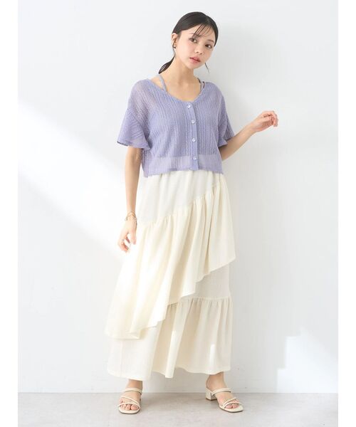 earth music&ecology(アースミュージックアンドエコロジー)の「カットティアードスカート(スカート・レディース・ブラック/ラベンダー/アイボリー・FREE)」の10枚目の写真
