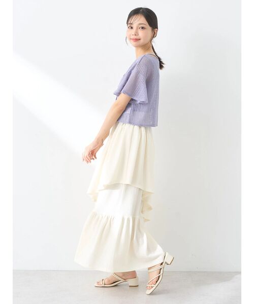 earth music&ecology(アースミュージックアンドエコロジー)の「カットティアードスカート(スカート・レディース・ブラック/ラベンダー/アイボリー・FREE)」の11枚目の写真