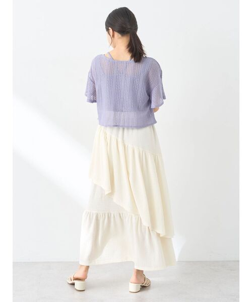 earth music&ecology(アースミュージックアンドエコロジー)の「カットティアードスカート(スカート・レディース・ブラック/ラベンダー/アイボリー・FREE)」の12枚目の写真