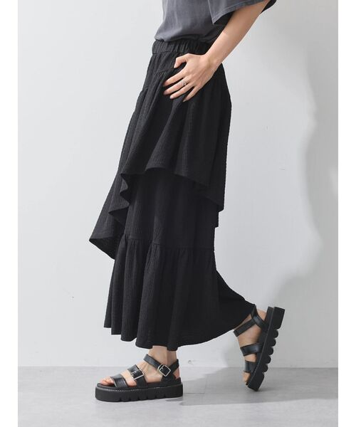 earth music&ecology(アースミュージックアンドエコロジー)の「カットティアードスカート(スカート・レディース・ブラック/ラベンダー/アイボリー・FREE)」の14枚目の写真