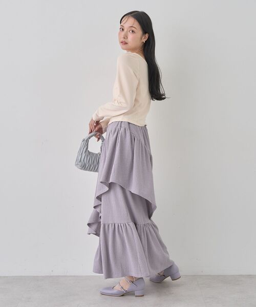 earth music&ecology(アースミュージックアンドエコロジー)の「カットティアードスカート(スカート・レディース・ブラック/ラベンダー/アイボリー・FREE)」の16枚目の写真