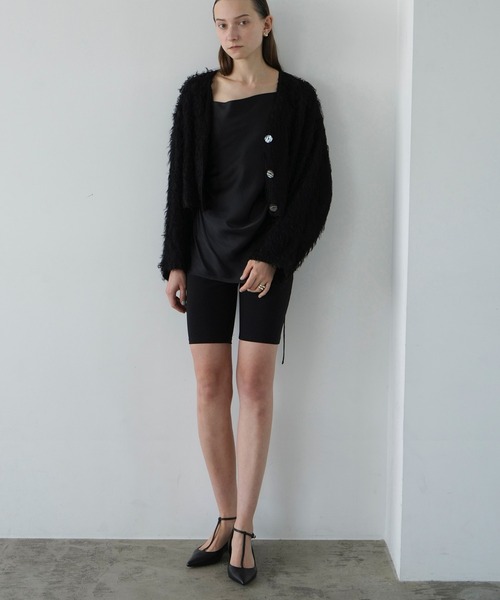 CLANE（クラネ）の「RIB STRIPE BIKER SHORTS（その他パンツ・レディース・ブラック/アイボリー・1/2）」の6枚目の写真