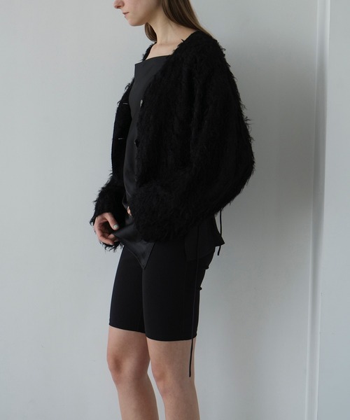 CLANE（クラネ）の「RIB STRIPE BIKER SHORTS（その他パンツ・レディース・ブラック/アイボリー・1/2）」の4枚目の写真