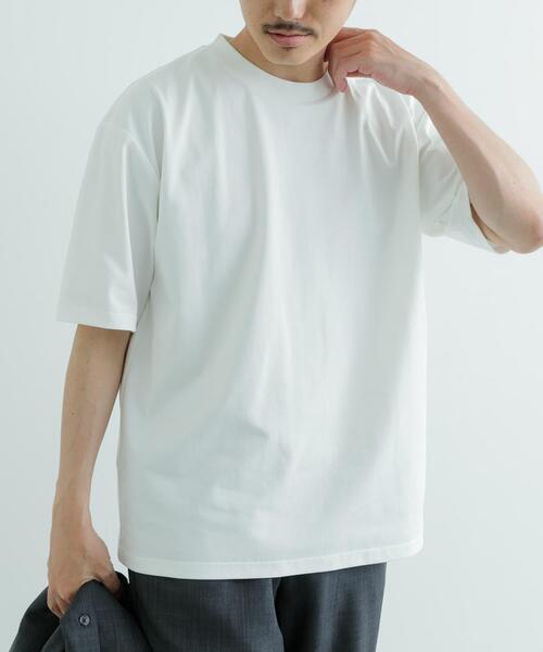 ITEMS URBANRESEARCH（アイテムズ アーバンリサーチ）の「『吸水速乾/接触冷感/UVカット』SORONA多機能 クルーネックTシャツ（Tシャツ/カットソー・メンズ・ベージュ系その他/グリーン/オフホワイト/チャコールグレー・MEDIUM/LARGE）」の2枚目の写真