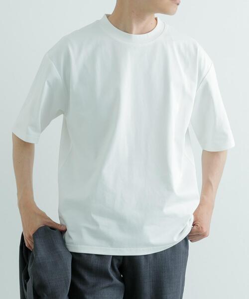 ITEMS URBANRESEARCH（アイテムズ アーバンリサーチ）の「『吸水速乾/接触冷感/UVカット』SORONA多機能 クルーネックTシャツ（Tシャツ/カットソー・メンズ・ベージュ系その他/グリーン/オフホワイト/チャコールグレー・MEDIUM/LARGE）」の5枚目の写真