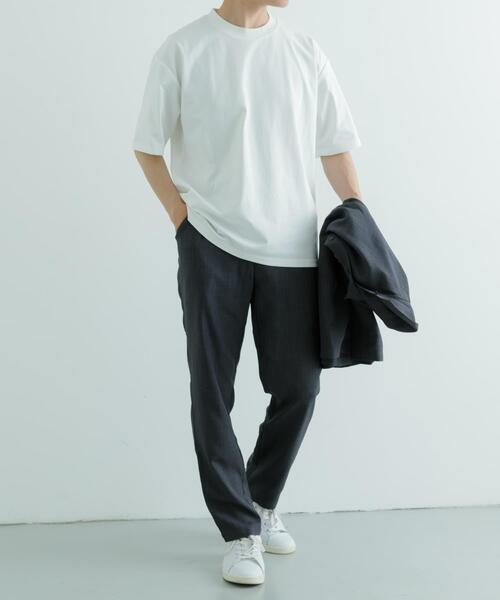 ITEMS URBANRESEARCH（アイテムズ アーバンリサーチ）の「『吸水速乾/接触冷感/UVカット』SORONA多機能 クルーネックTシャツ（Tシャツ/カットソー・メンズ・ベージュ系その他/グリーン/オフホワイト/チャコールグレー・MEDIUM/LARGE）」の9枚目の写真