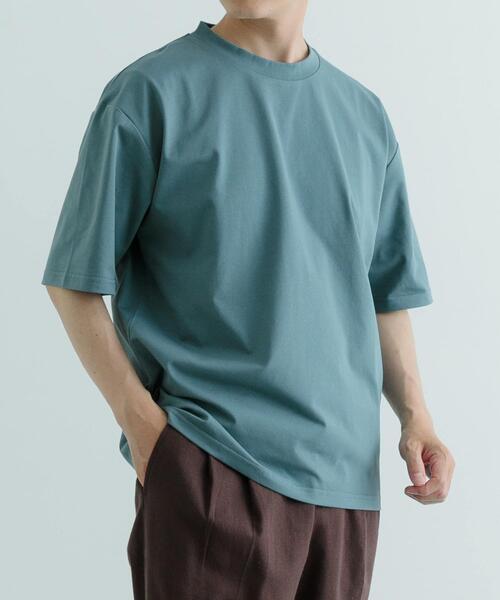 ITEMS URBANRESEARCH（アイテムズ アーバンリサーチ）の「『吸水速乾/接触冷感/UVカット』SORONA多機能 クルーネックTシャツ（Tシャツ/カットソー・メンズ・ベージュ系その他/グリーン/オフホワイト/チャコールグレー・MEDIUM/LARGE）」の18枚目の写真