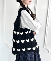 ハートニットクロシェトートバッグ