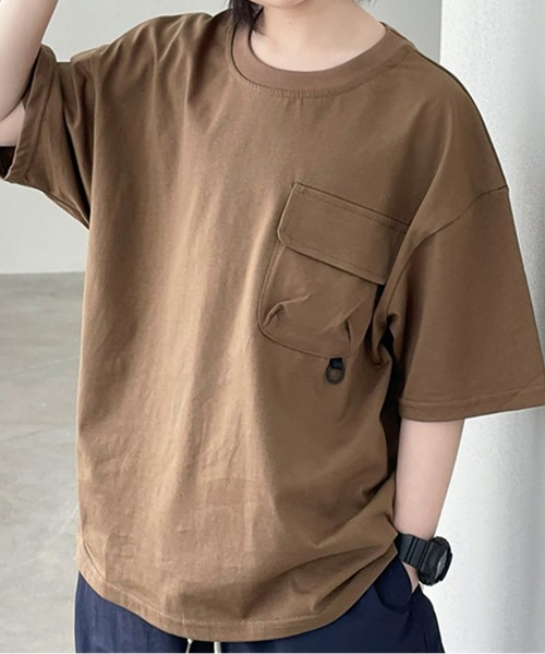 PEANUTS BOY(ピーナッツボーイ)の「【PEANUTS BOY】カラビナTシャツ(Tシャツ/カットソー・レディース・ホワイト/ブラウン・SMALL)」の1枚目の写真