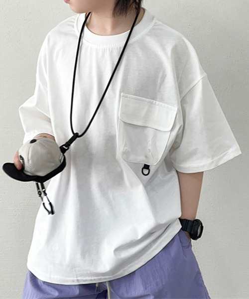 PEANUTS BOY(ピーナッツボーイ)の「【PEANUTS BOY】カラビナTシャツ(Tシャツ/カットソー・レディース・ホワイト/ブラウン・SMALL)」の2枚目の写真