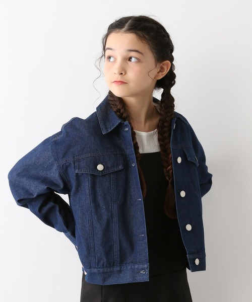 GLOBAL WORK(グローバルワーク)の「ショートデニムGジャン/115807(デニムジャケット・キッズ・ブラック/ネイビー・130cm/140cm/150cm/160cm)」の5枚目の写真