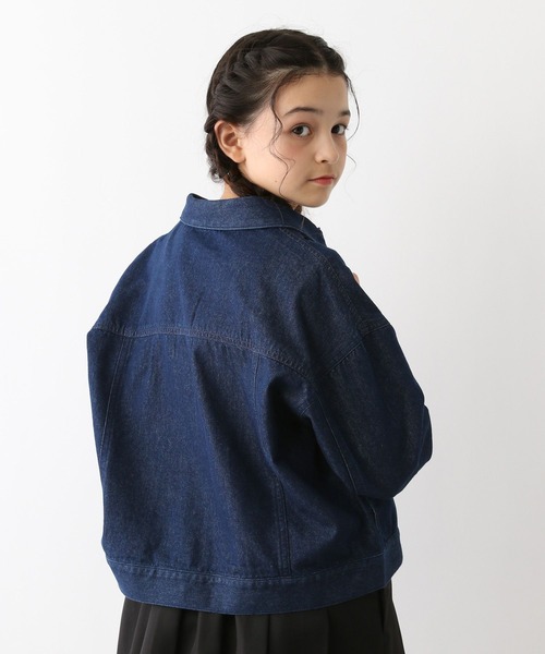 GLOBAL WORK(グローバルワーク)の「ショートデニムGジャン/115807(デニムジャケット・キッズ・ブラック/ネイビー・130cm/140cm/150cm/160cm)」の4枚目の写真
