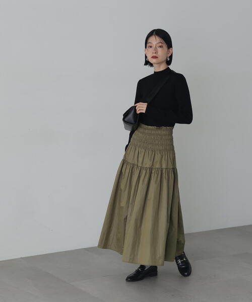 N.(N. Natural Beauty Basic)(エヌエヌナチュラルビューティーベーシック)の「総針ボトルネック長袖ニット(ニット/セーター・レディース・ブラウン/オレンジ/ブラック/オフホワイト・MEDIUM)」の9枚目の写真